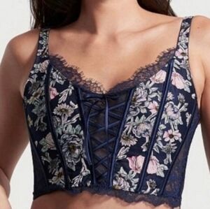 NWOT Victoria's Secret XL Whimsigoth Coquette Girl Victorian Floral Lace Corset